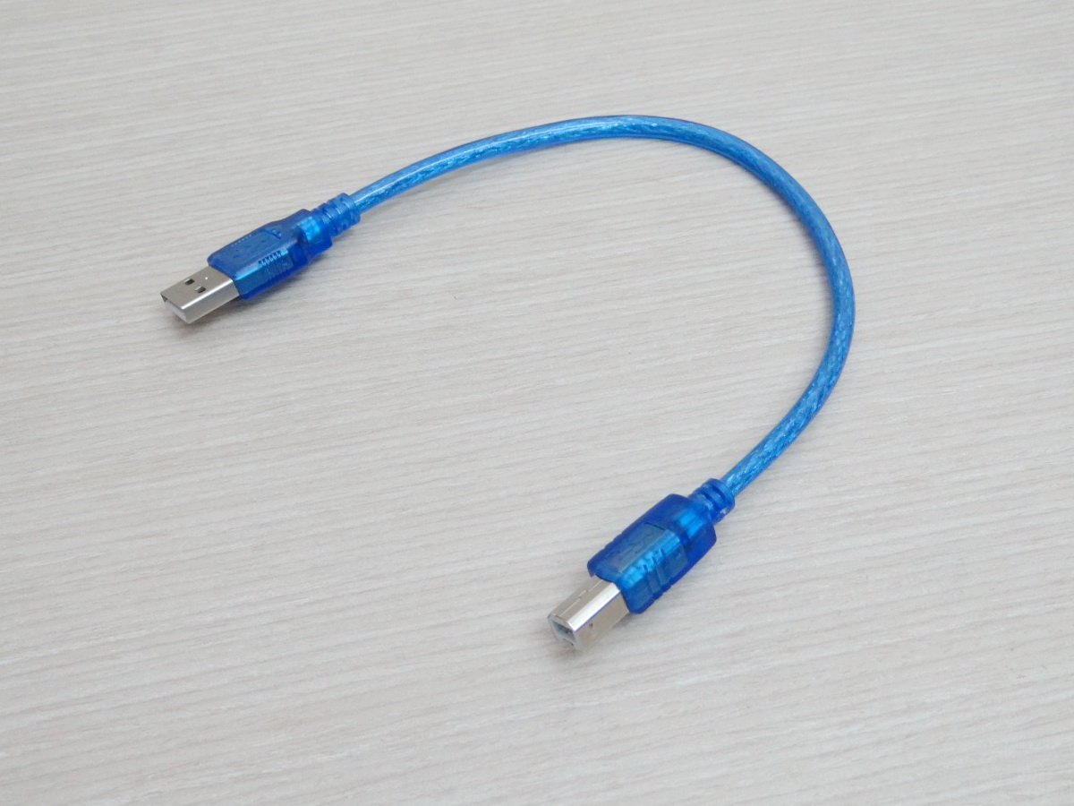 30cm USB 2.0 to USB 1.1 (Male-Male) Data Transfer Cable Transparent Blue