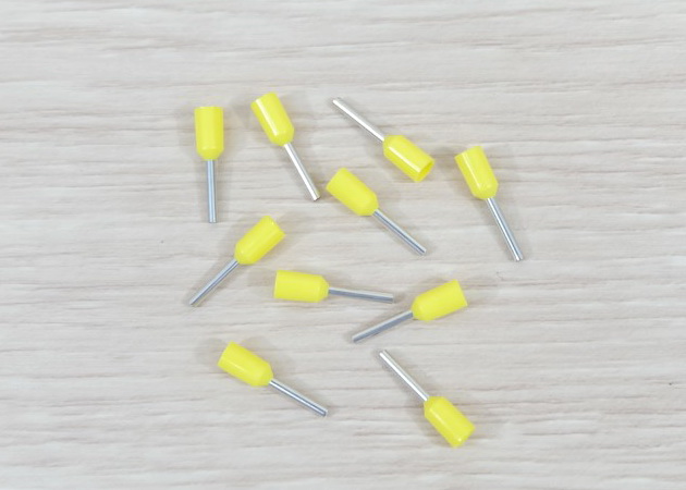 E0508 (Yellow) Terminal เหมาะกับสาย 22AWG (แพ็ค100ชิ้น)