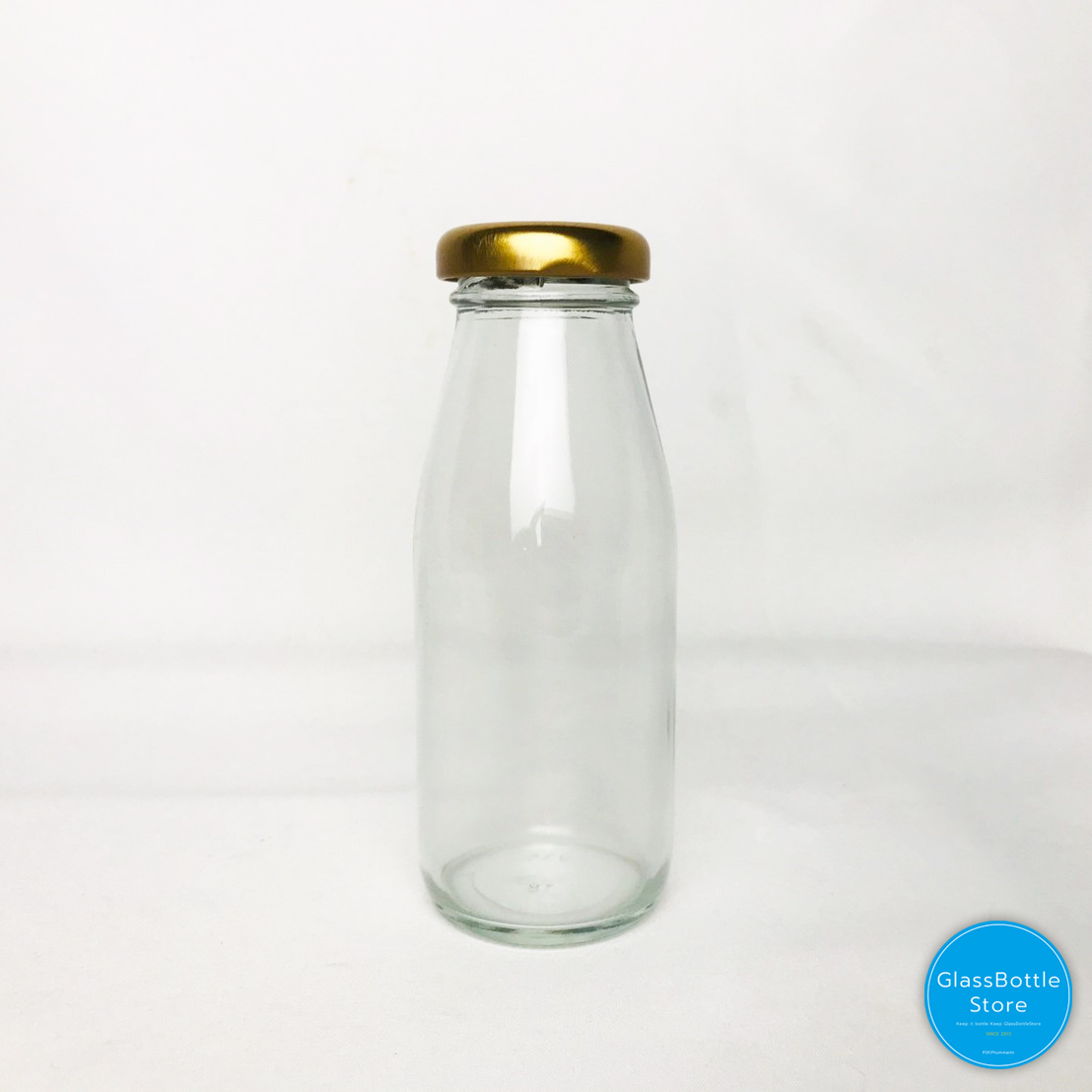 ขวดแก้ว น้ำผลไม้ 180ml ฝาเกลียวล็อคสีทอง
