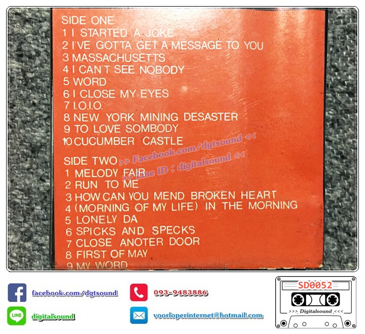 เทปคาสเซ็ท BEE GEES อัลบั้ม 20 GREATEST HITS