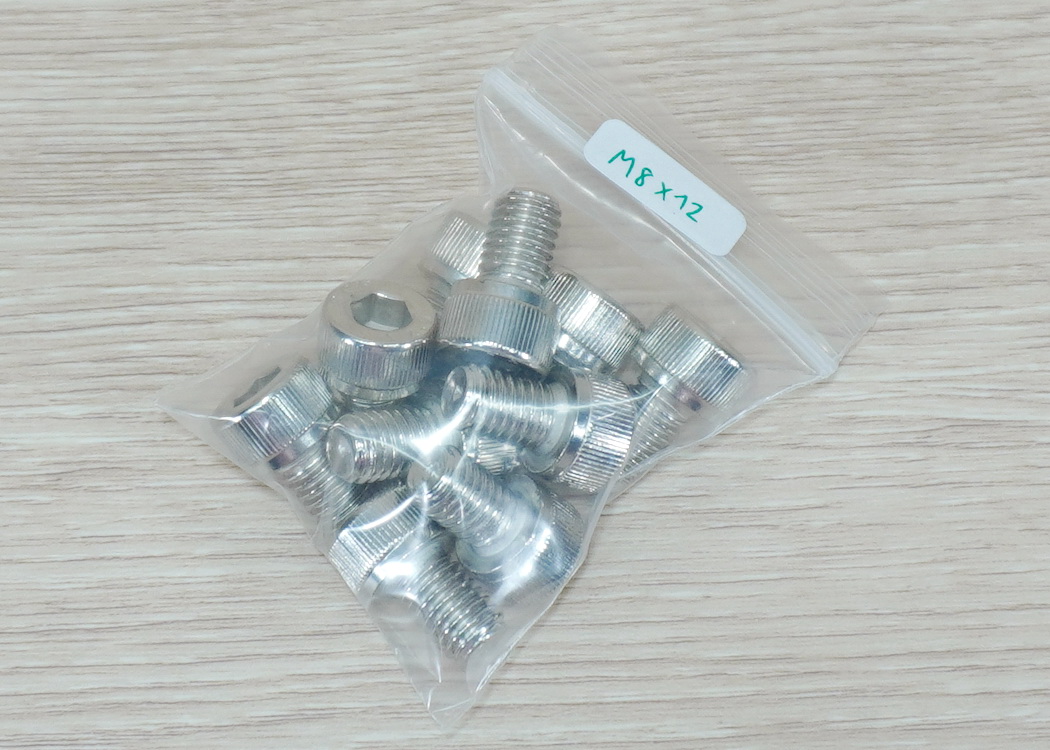 Hex Socket Cap Screw M8x12mm Nickel-plated (10ตัว/ถุง)