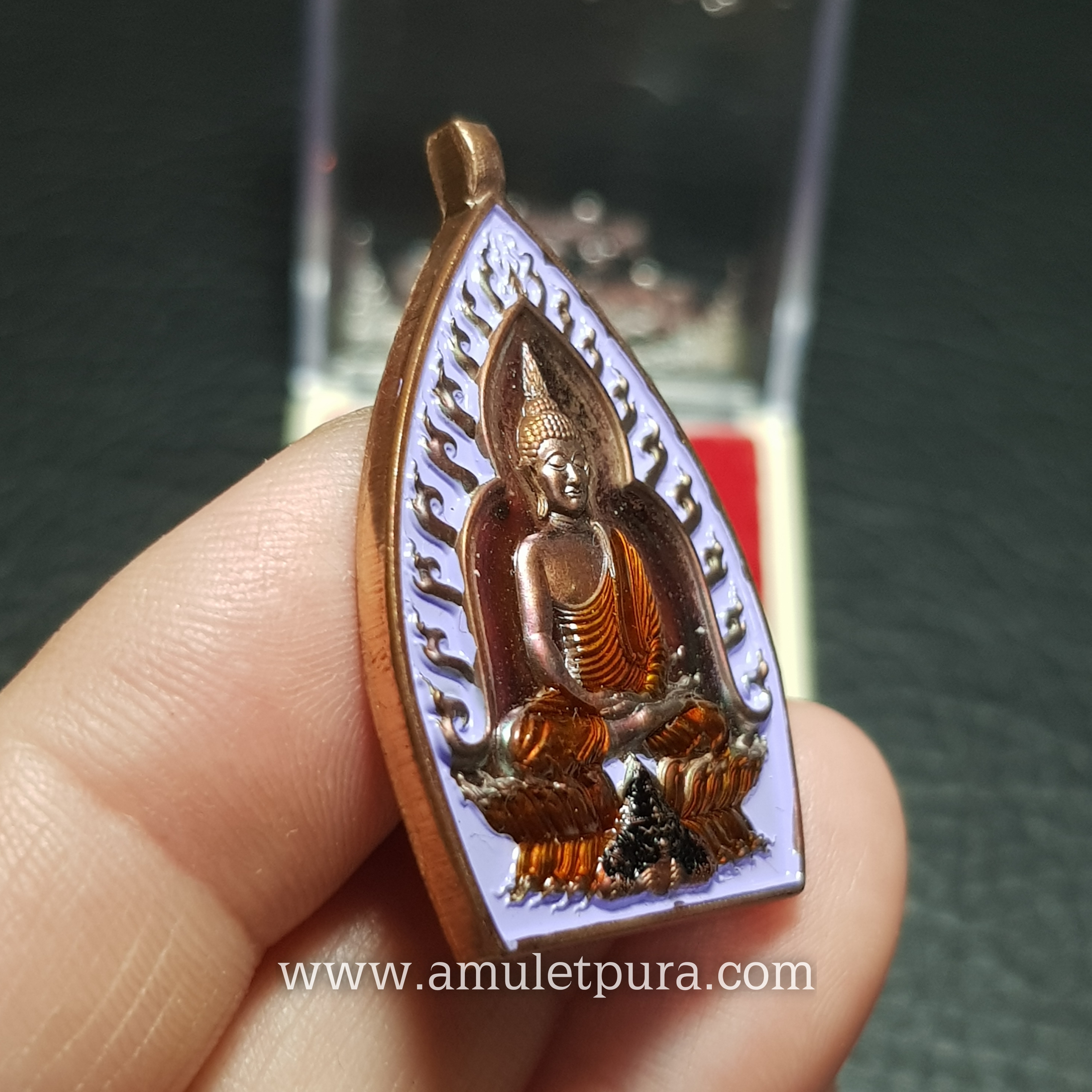 เจ้าสัวพุทธศิลป์(ทองแดงรุ้งลงยาสีม่วง)รุ่นรวยพันล้าน อายุวัฒนะมงคล 75 ปี ปี64 พระอาจารย์สัญญา(คง)วัดกลางบางแก้ว จ.นครปฐม(มีโค้ด หมายเลข126)