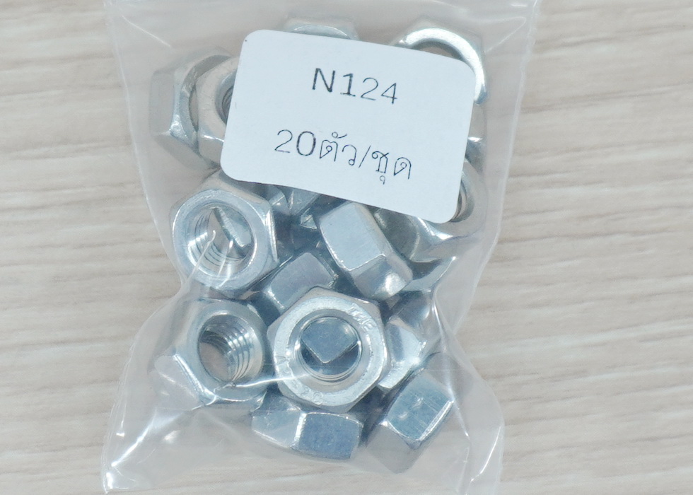 Hex Nuts M6x1.0mm Stainless Steel 304 (20ตัว/ถุง)