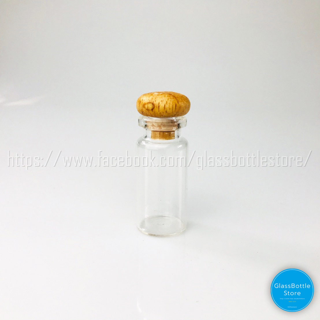 ขวดแก้ว จิ๋ว บาง 10ml ฝาไม้