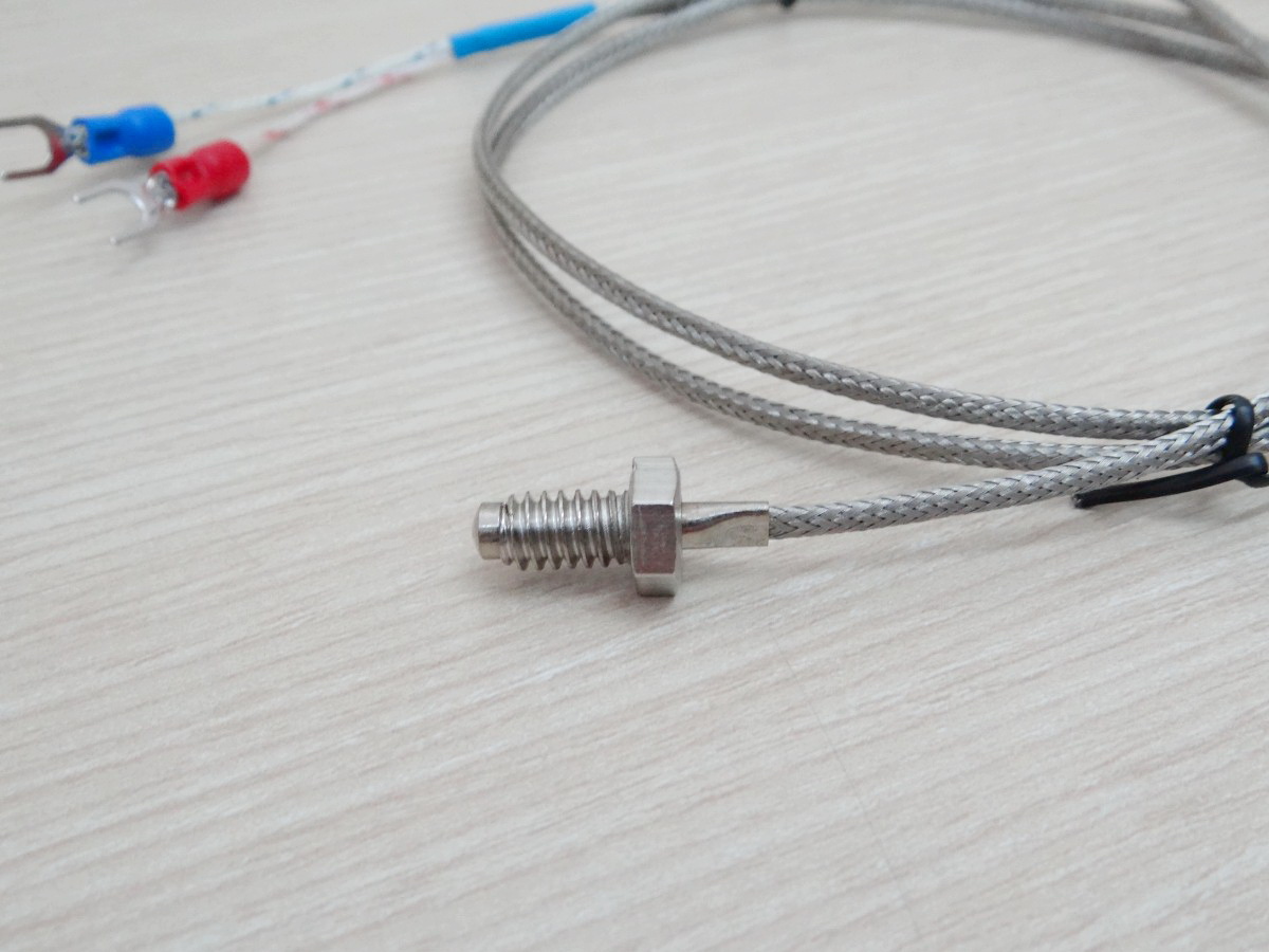 1M Cable หัวเกลียว M6x1.25 K Type Thermocouple 0-400C Sensor Probe