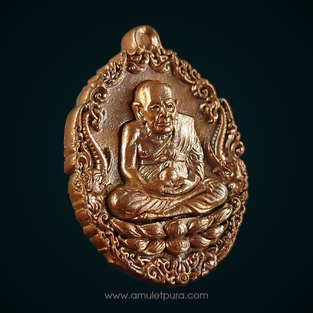 เหรียญหล่อหลวงปู่ทวดบรรจุกริ่ง เนื้อทองแดงผิวไฟ รุ่นเปิดโลกเศรษฐี58 วัดพระมหาธาตุฯ จ.นครศรีธรรมราช (ตอกโค้ด หมายเลข 1691)