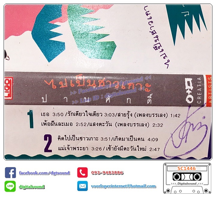 เทปเพลง เทปคาสเซ็ท ปานศักดิ์ รังสิพราหมณกุล อัลบั้ม ไปเป็นชาวเกาะ