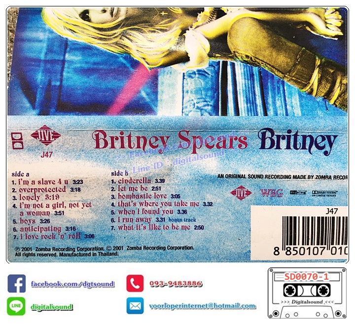 เทปคาสเซ็ท Britney Spears อัลบั้ม Britney