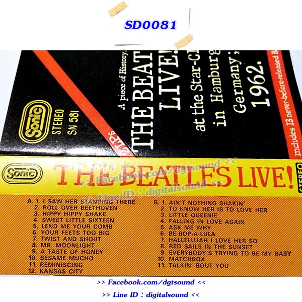ขายเทปเพลง THE BEATLES อัลบั้ม THE BEATLES LIVE 1962