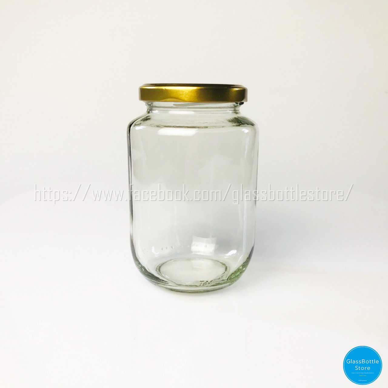 ขวดแก้ว แยม 480ml ฝาเกลียวล็อคสีทอง