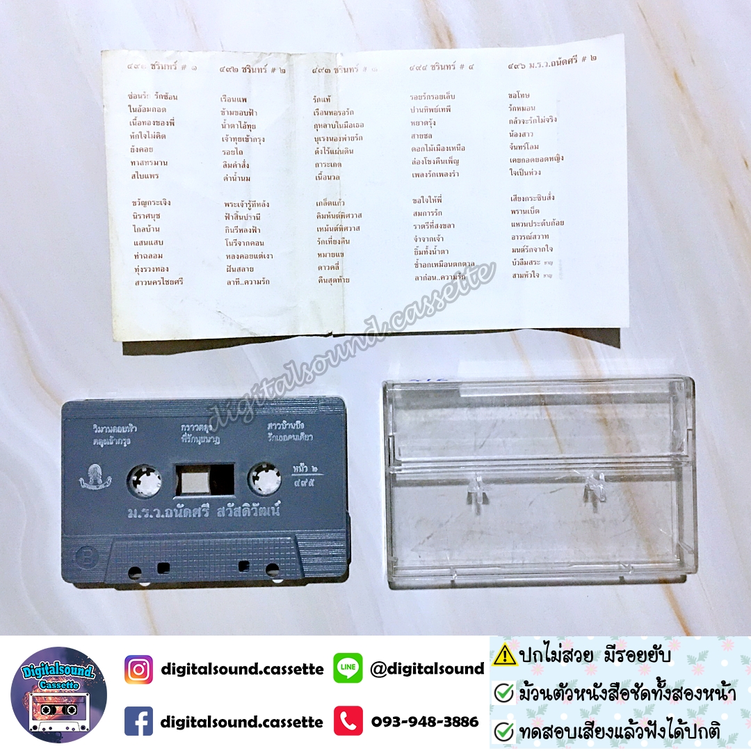 ⚠️ปกไม่สวย เทปคาสเซ็ท เทปเพลง ม.ร.ว.ถนัดศรี สวัสดิวัฒน์ อัลบั้ม ทะเลระทม