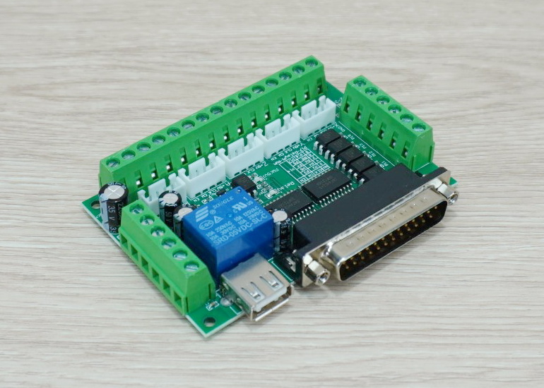 5 Axis CNC Breakout Board Interface for MACH3 + USB cable 1.35M