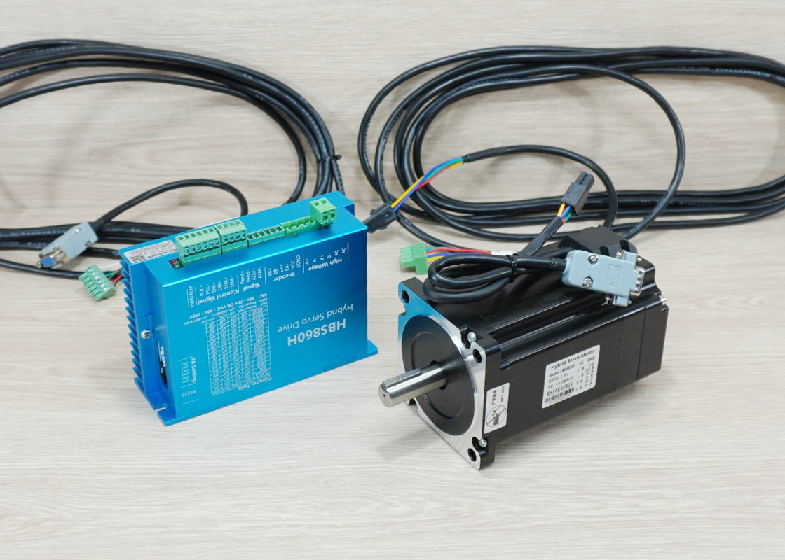 Hybrid Closed-Loop Stepper Motor (Nema34) 86HBS85 แรงบิด 8.5N.m 5.6A Shaft 14mm + HBS860H Driver