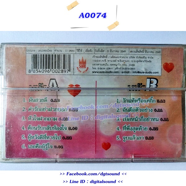 ขายเทปเพลง ฝน ธนสุนทร อัลบั้ม หัวใจฝากถาม