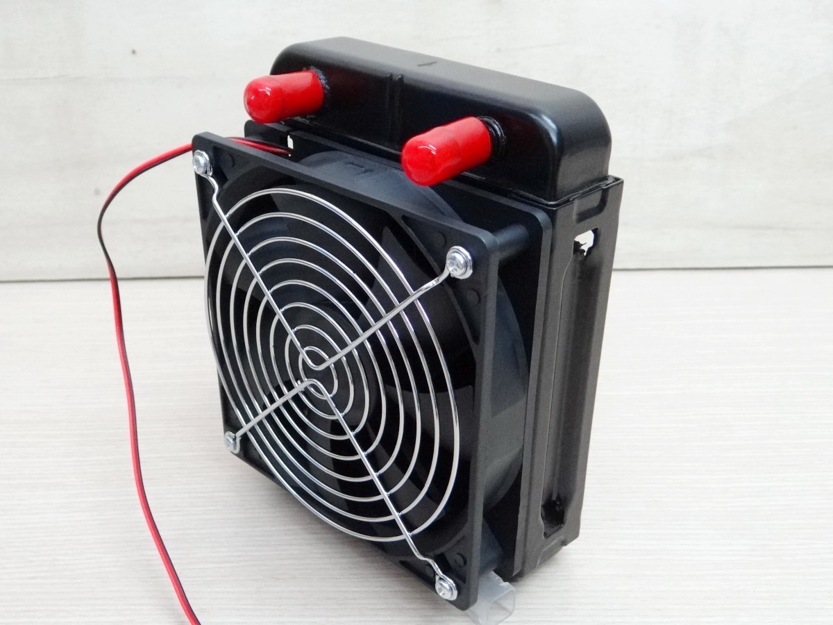 120mm Aluminum Radiator Water Cooling 10 Tube Heat Exchanger (หัวจุก 10mm) + 1 Fan 12V DC