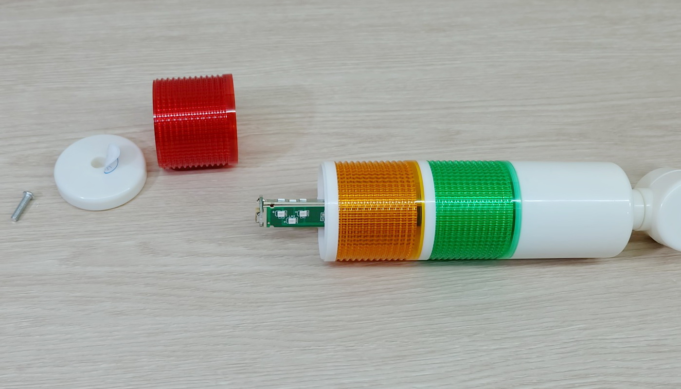 LED 12-24V DC (BEM-X-50-3U-D) Stack Alarm LED Indicator Lamp (Red, Yellow, Green, มีเสียง ไม่กระพริบ)