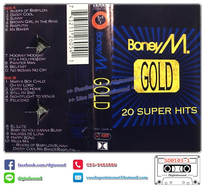 เทปคาสเซ็ท BONEY M. อัลบั้ม 20 SUPER HITS