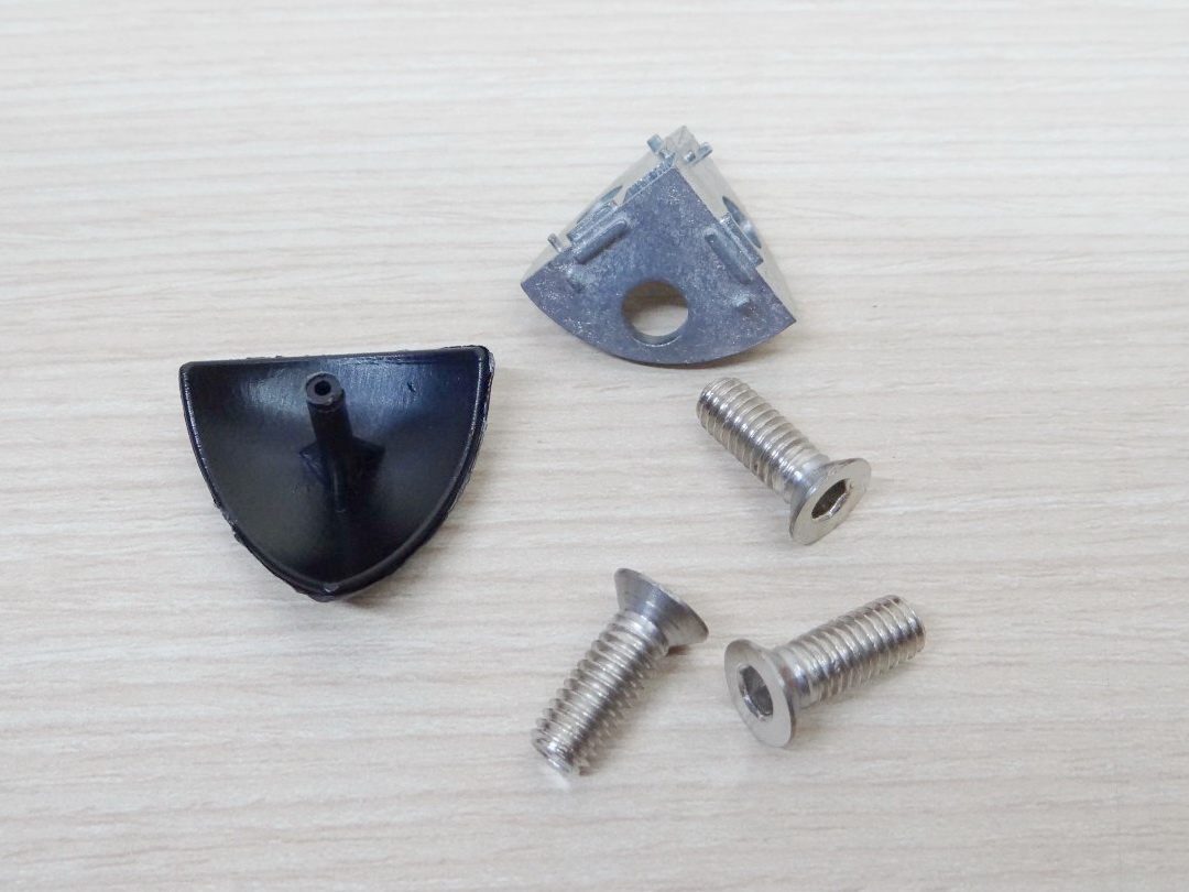 3 Ways Corner Bracket สำหรับ Alu Profile Series 20 + Plastic Cover + Screws M6x13 Taper Head