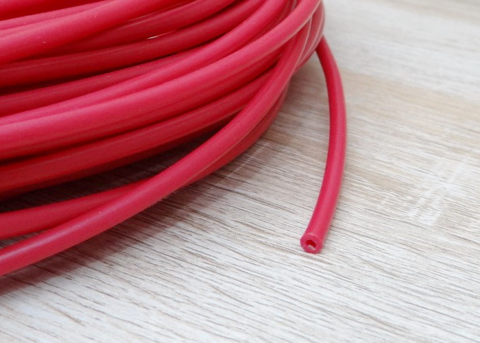 PTFE (สีแดง) Teflon Tubes ID 2mm, OD 4.1mm (ราคา/1เมตร)