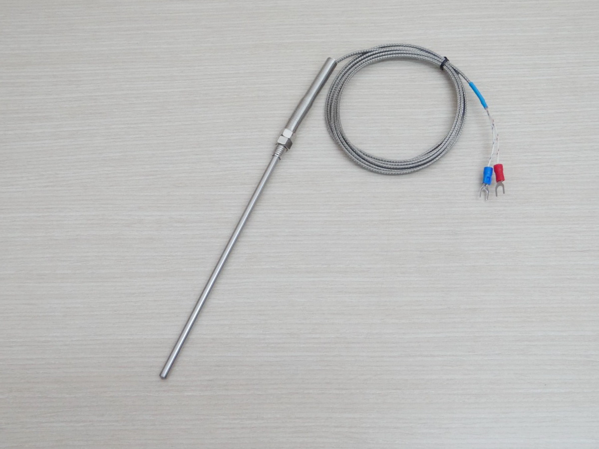 L150mm Probe Sensors K Type - 2M Cable, Thermocouple 0-400C, Thread M8, Diameter 5mm