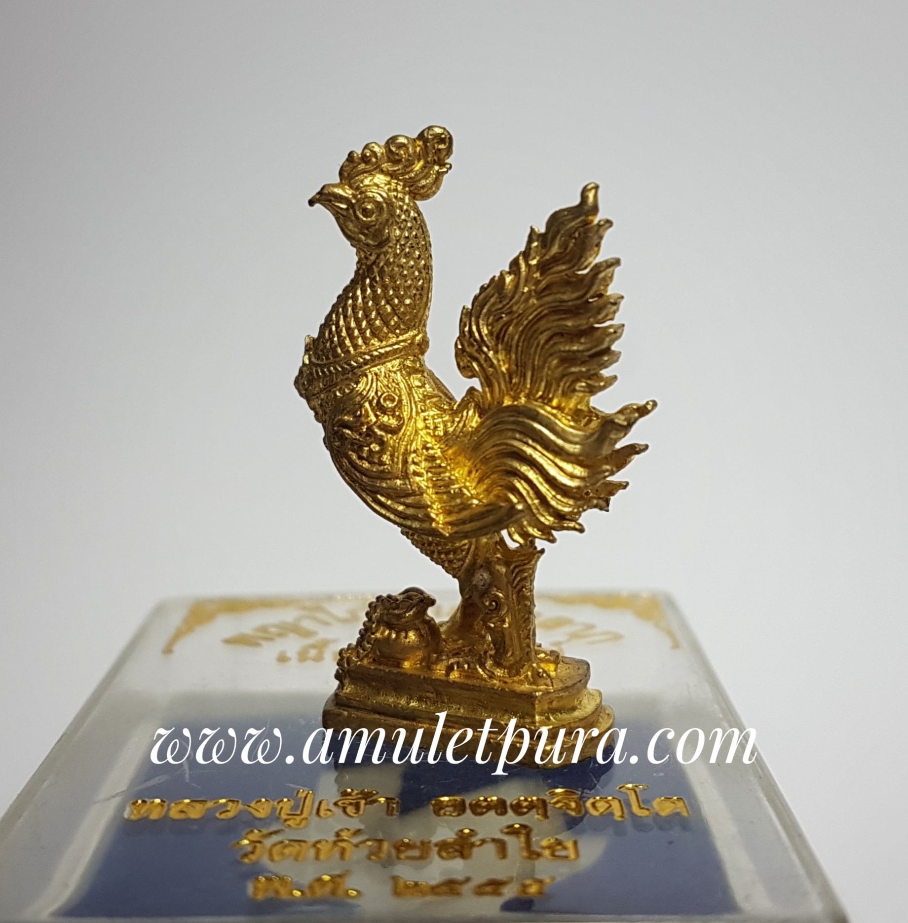 พญาไก่ฟ้ามหาลาภ (เนื้อทองทิพย์) ปี55 หลวงปู่เช้า วัดห้วยลำใย จ.นครสวรรค์ (ใต้ฐานอุดผงพญาเลี้ยง ฝังข้าวเปลือกเสก 1 เม็ด)