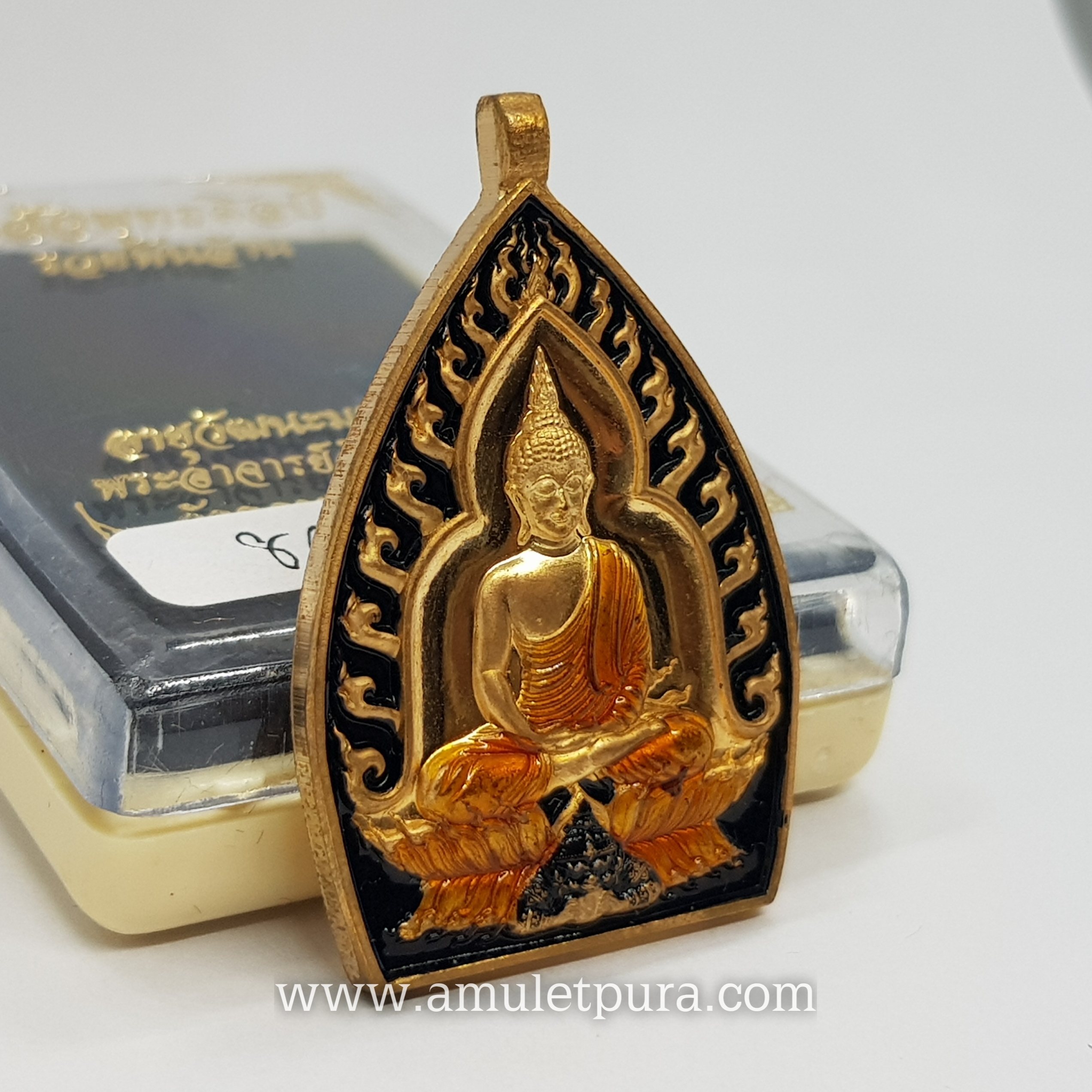 เจ้าสัวพุทธศิลป์(สัตตะโลหะลงยาสีดำ)รุ่นรวยพันล้าน อายุวัฒนะมงคล75 ปี ปี64 พระอาจารย์สัญญา(คง)วัดกลางบางแก้ว จ.นครปฐม(มีโค้ด หมายเลข897)