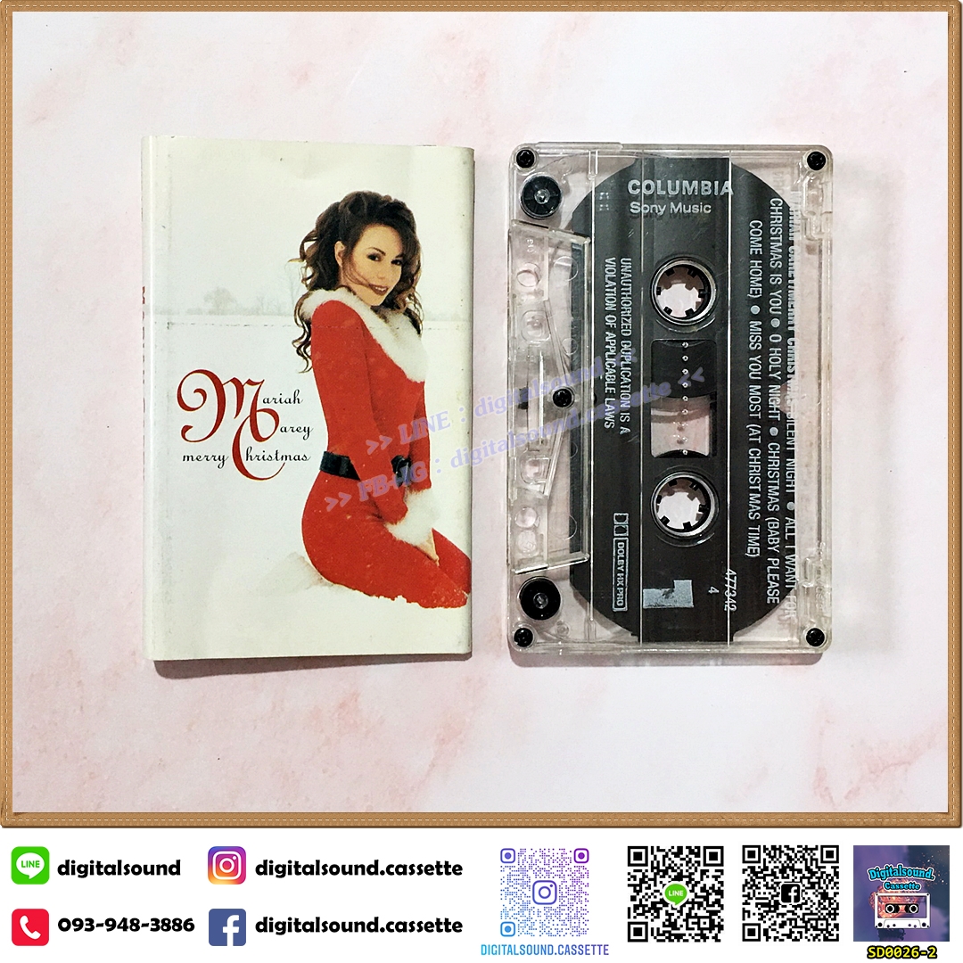 ⚠️ปกไม่สวย เทปคาสเซ็ท MARIAH CAREY อัลบั้ม MERRY CHRISTMAS