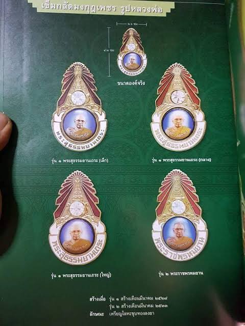 ล็อกเก็ตเข็มกลัดมงกุฏเพชร รุ่นแรก พระสุธรรมยานเถระ ตัวหนังสือเล็ก (นิยมสุด) ปี28 หลวงพ่อฤาษีลิงดำ วัดท่าซุง จ.อุทัยธานี (หลังยันต์เกราะเพชร)