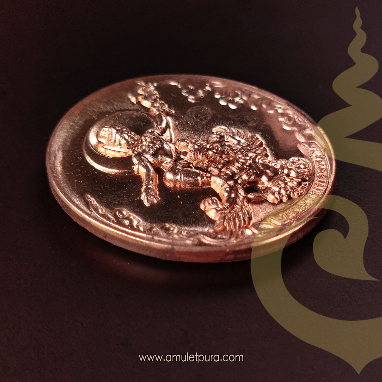 เหรียญเทพพระราหูทรงครุฑ 4 ภาค (ทองสัมฤทธิ์ฝังเม็ดนวโลหะ) ปี54 อ.ลักษณ์ เลขานิเทศ สถาบันพยากรณ์ศาสตร์ (ตอกโค้ด หมายเลข 10471)