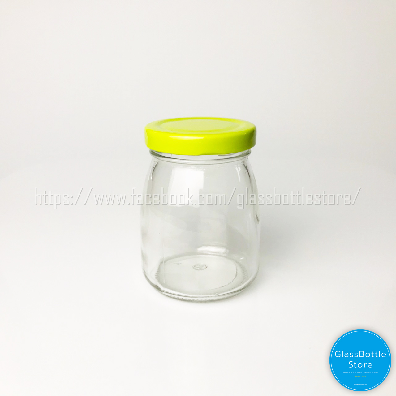 ขวดแก้วพุดดิ้ง 200ml ฝาเกลียวล็อคสีเขียว