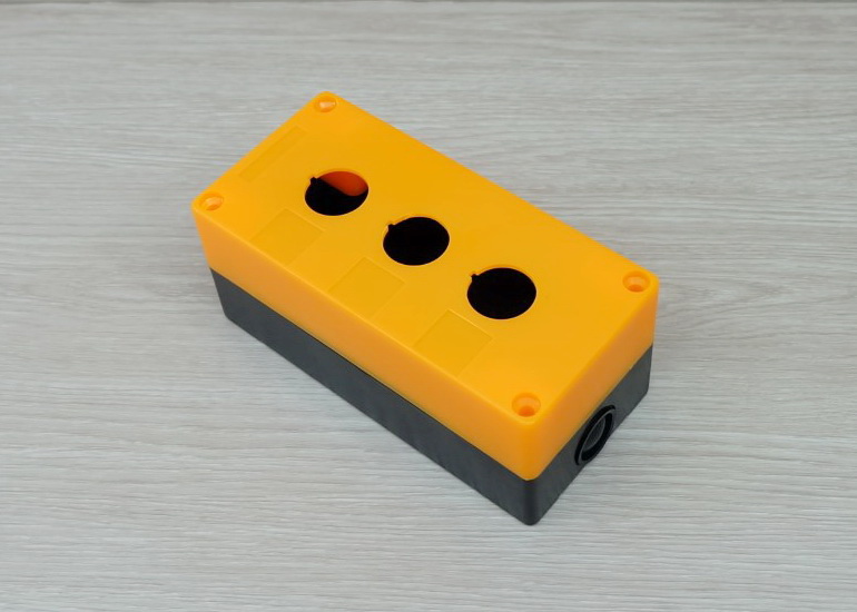 BX3 (Yellow) waterproof box 3 holes for 22mm mounting hole push button switch