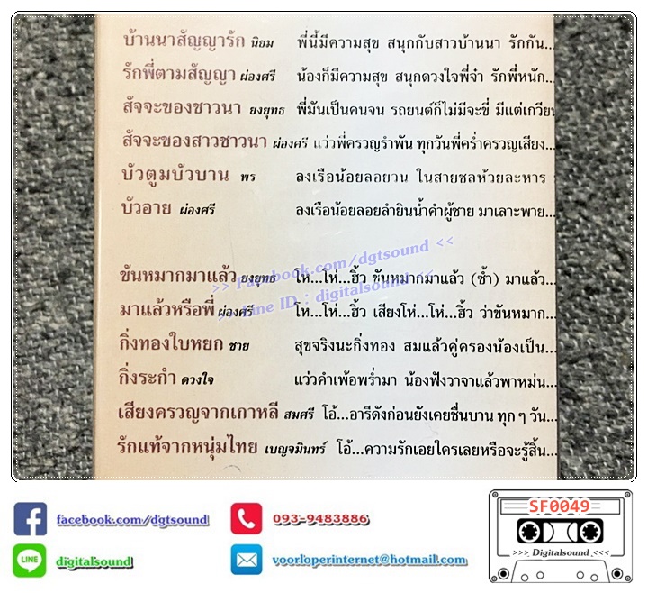 ขายเทปเพลง เทปคาสเซ็ท รวมศิลปิน อัลบั้ม สุดยอดเพลงแก้ รวมเพลงลูกทุ่งร้องแก้ ชุดที่ 1 (ซีลมือหนึ่ง)