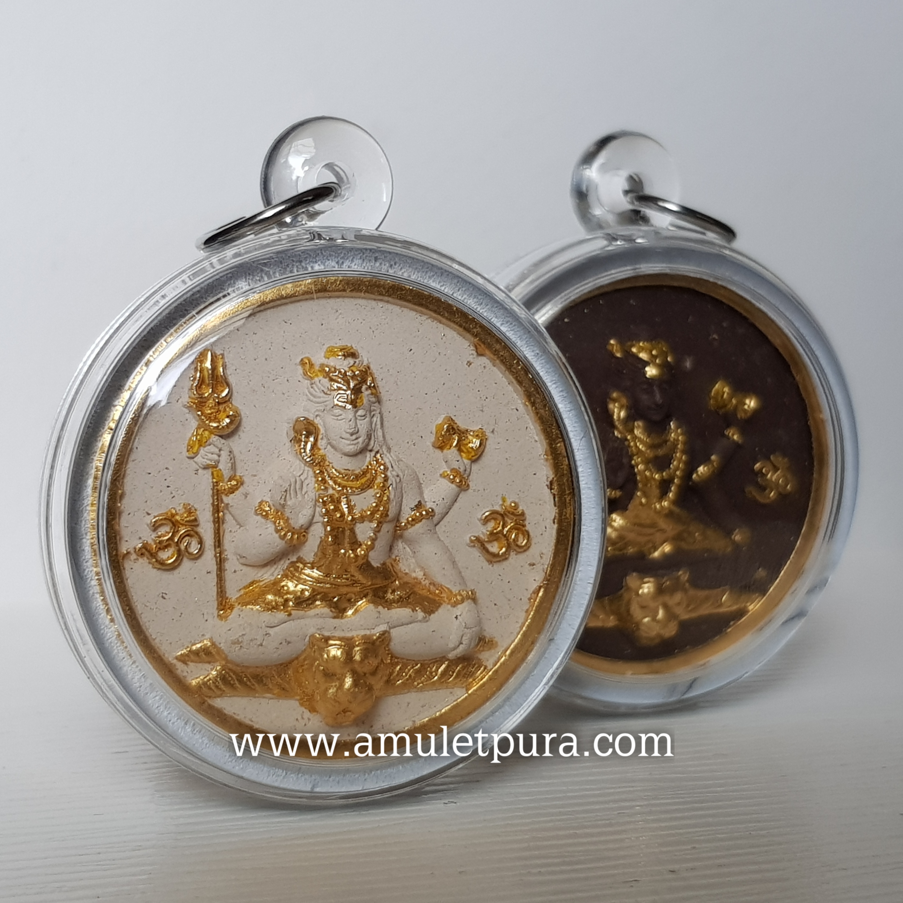 สองมหาเทพ (ผงว่าน108 สีขาวปิดทอง) ปี53 อาจารย์สุบิน นะหน้าทอง (พร้อมกรอบอะคริลิค มีโค้ดกำกับ)