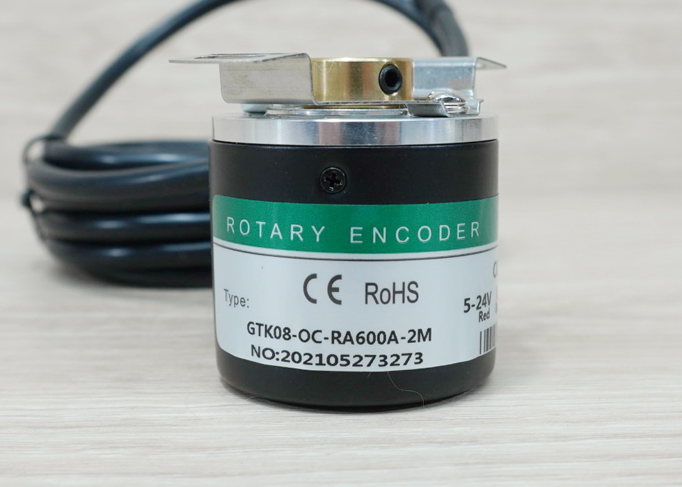 600P/R Rotary Encoder (GTK08-OC-RA600A-2M) for shaft 8mm, NPN, 5-24VDC, Cable 2M