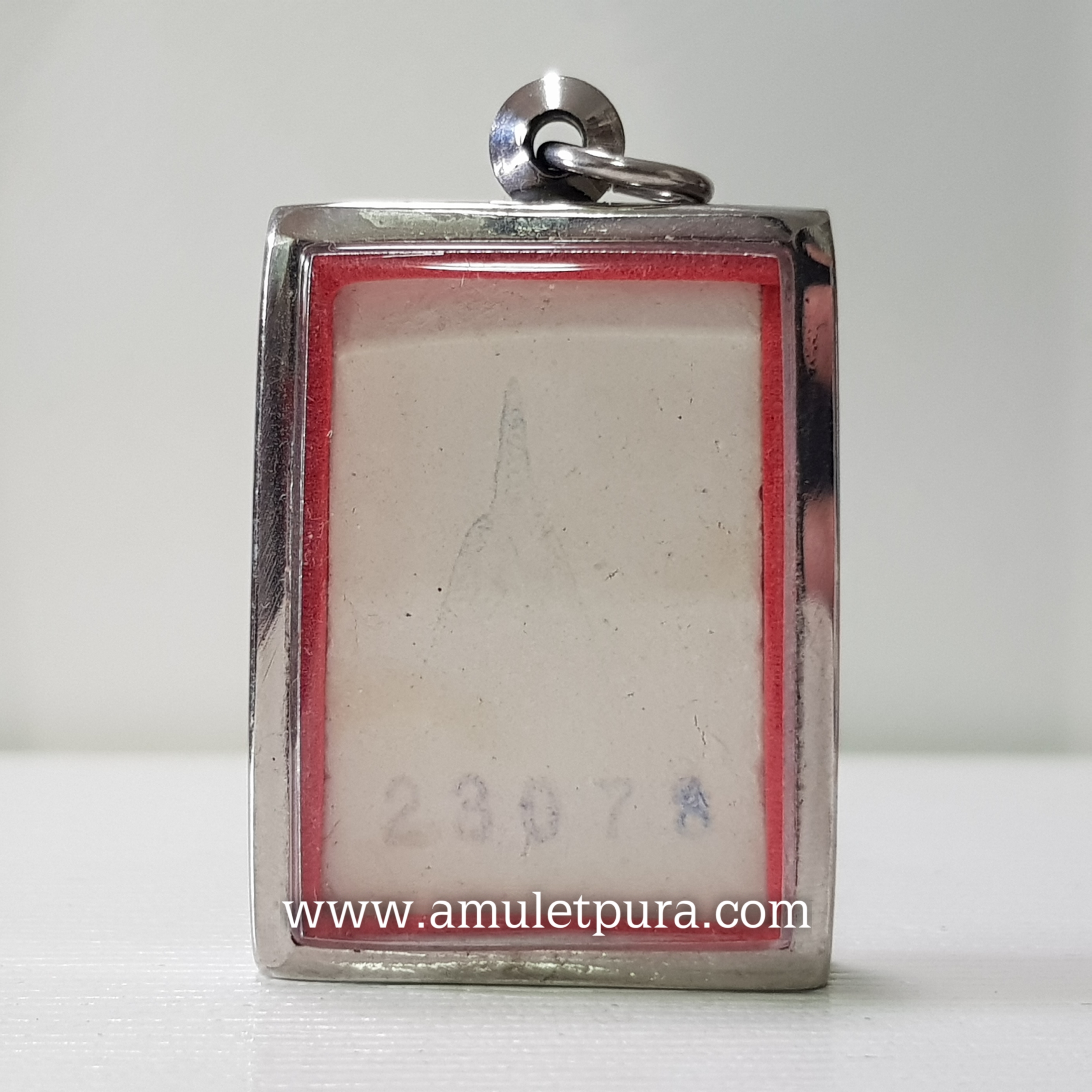 พระสมเด็จบางขุนพรหม แช่น้ำมนต์ รุ่นฉลองสิริราชสมบัติครบ 50 ปี ปี39 วัดใหม่อมตรส กรุงเทพมหานคร(กรอบสแตนเลส มีตราวัดและหมายเลข 23078)