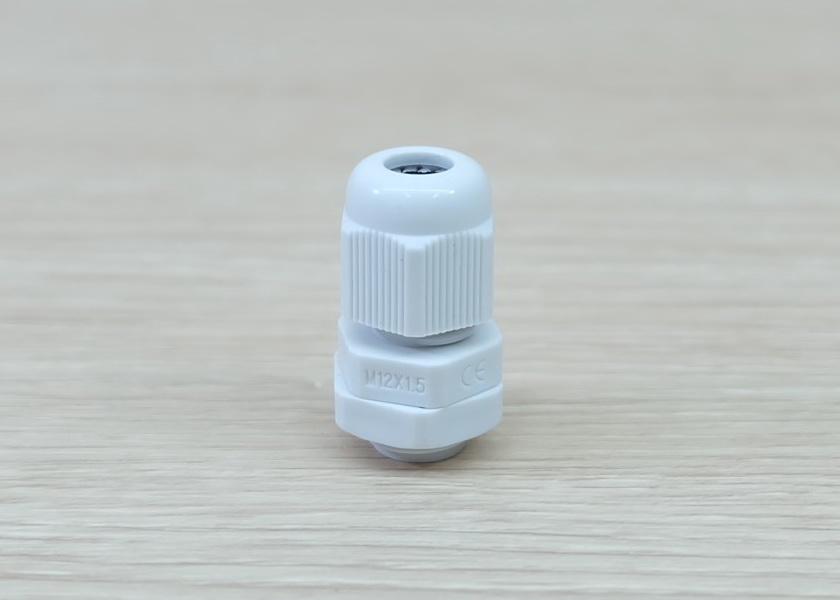 M12 (White) Water-proof Nylon Plastic Cable Gland Connector (แพ็ค 10 ตัว)