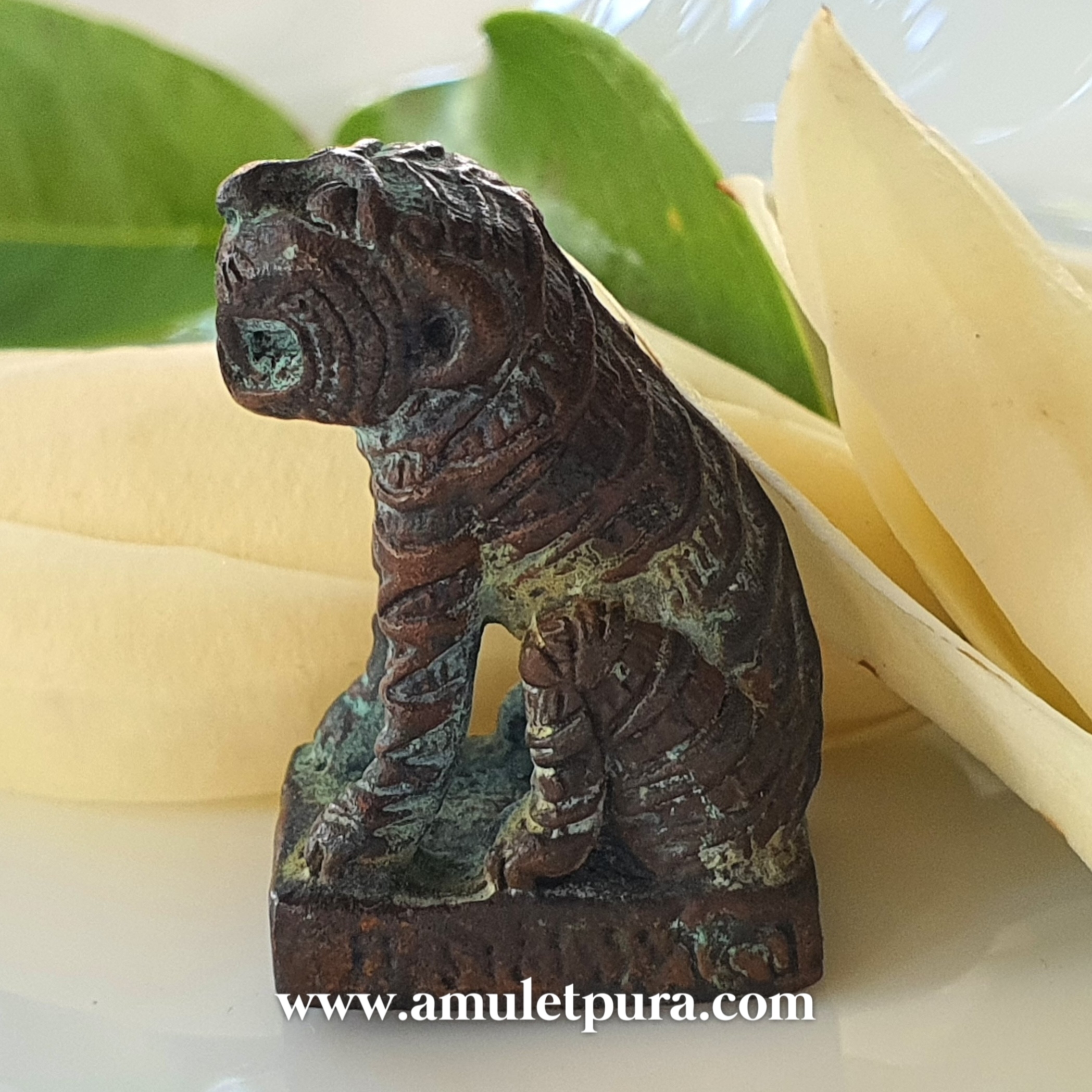 เสืออังกอร์ เนื้อทองผสมแก่มวลสาร รุ่นแรก ปี30 หลวงปู่สรวง ปลุกเสก ณ วัดป่าภูสมิง อ.ภู สิงห์ จ.ศรีสะเกษ