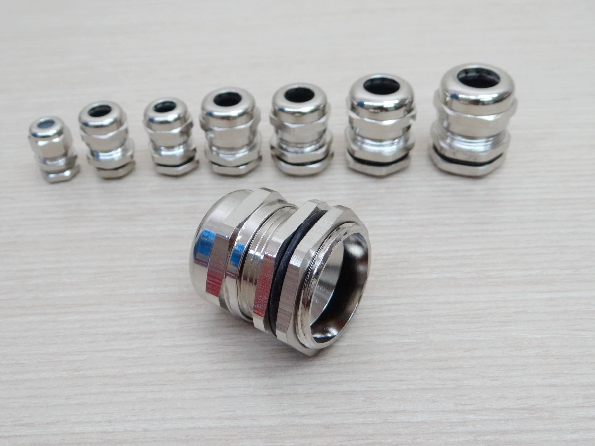 M30x1.5 Waterproof Cable Glands Connector (Nickel Brass Metal)