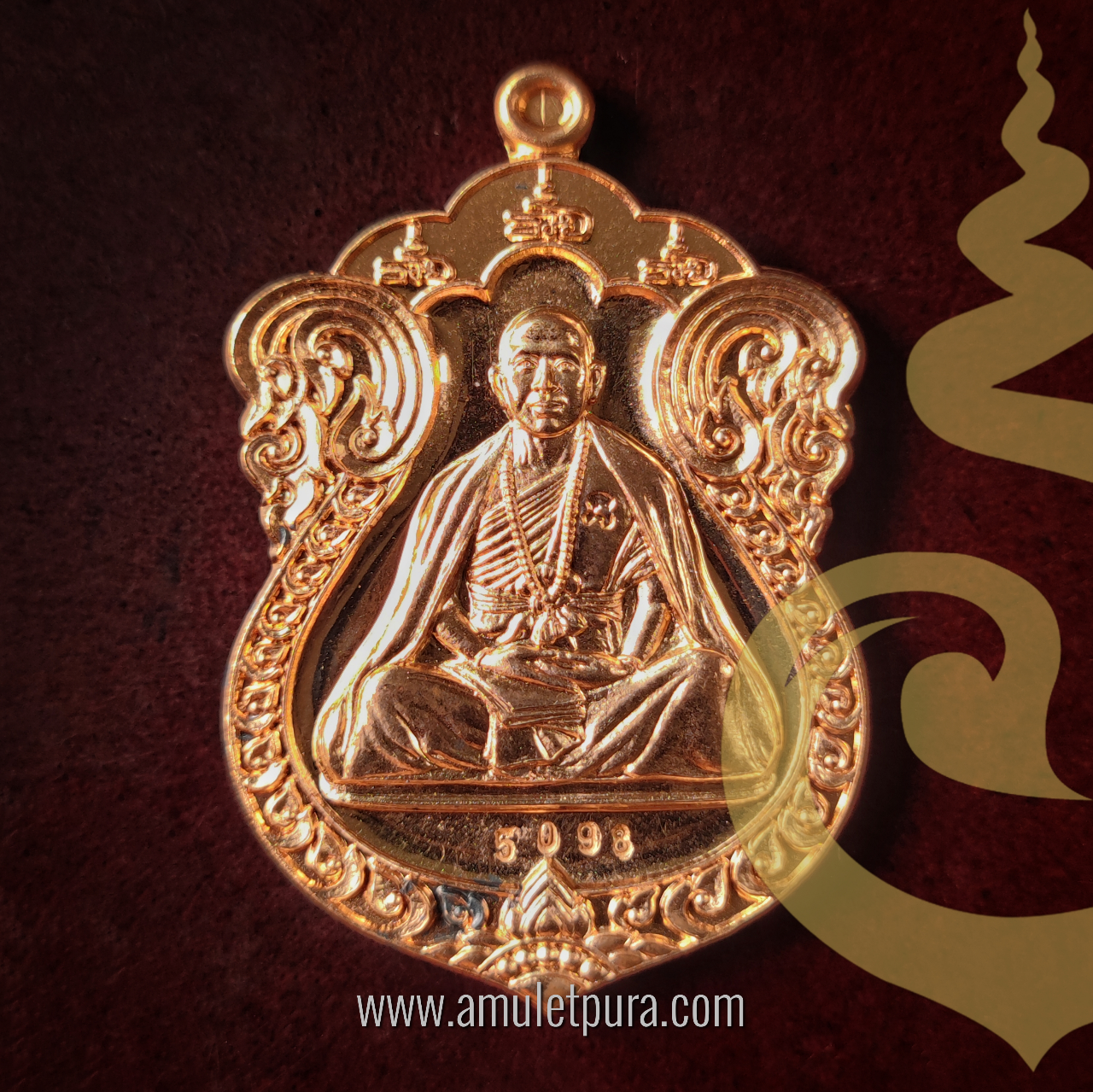 เหรียญเสมา รุ่นเจริญพร (เนื้อทองแดง) ปี55 ครูบาอริยชาติ วัดแสงแก้วโพธิญาณ จ.เชียงราย (มีโค้ด หมายเลข 5098)