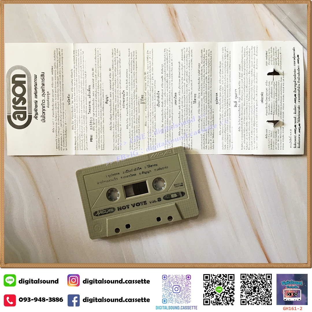 เทปคาสเซ็ท รวมศิลปิน GRAMMY อัลบั้ม HOT VOTE VOL 8 [ตัวหนังสือเลือน]