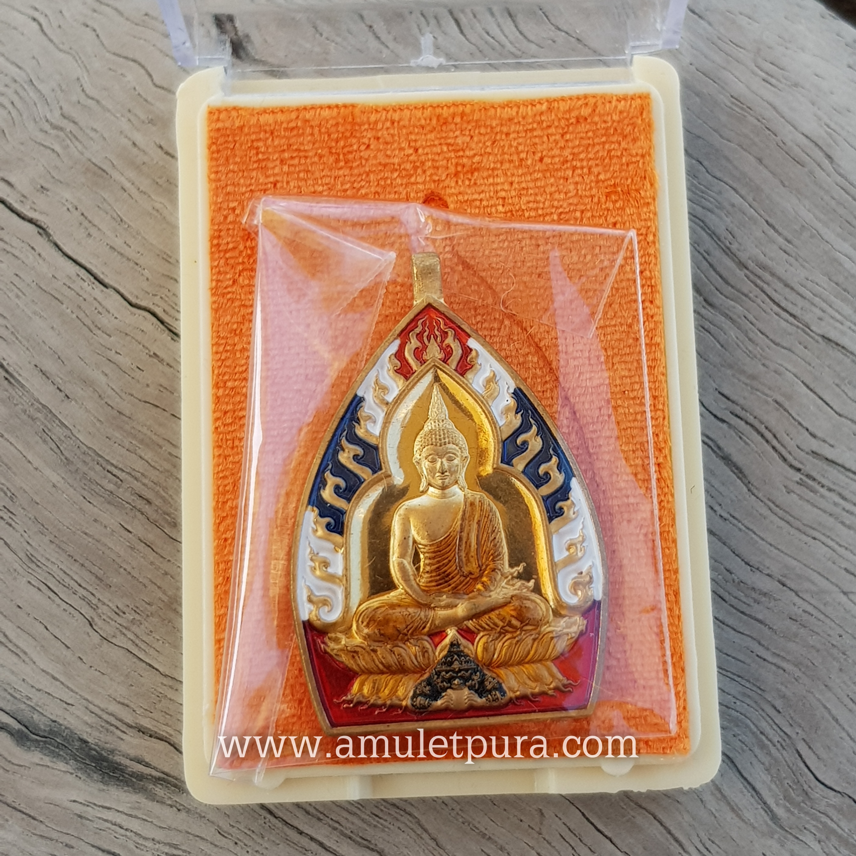 เจ้าสัวพุทธศิลป์( สัตตะโลหะลงยาลายธงชาติ)รุ่นรวยพันล้าน อายุวัฒนะมงคล75 ปี ปี64 พระอาจารย์สัญญา(คง)วัดกลางบางแก้ว จ.นครปฐม(มีโค้ด หมายเลข343)