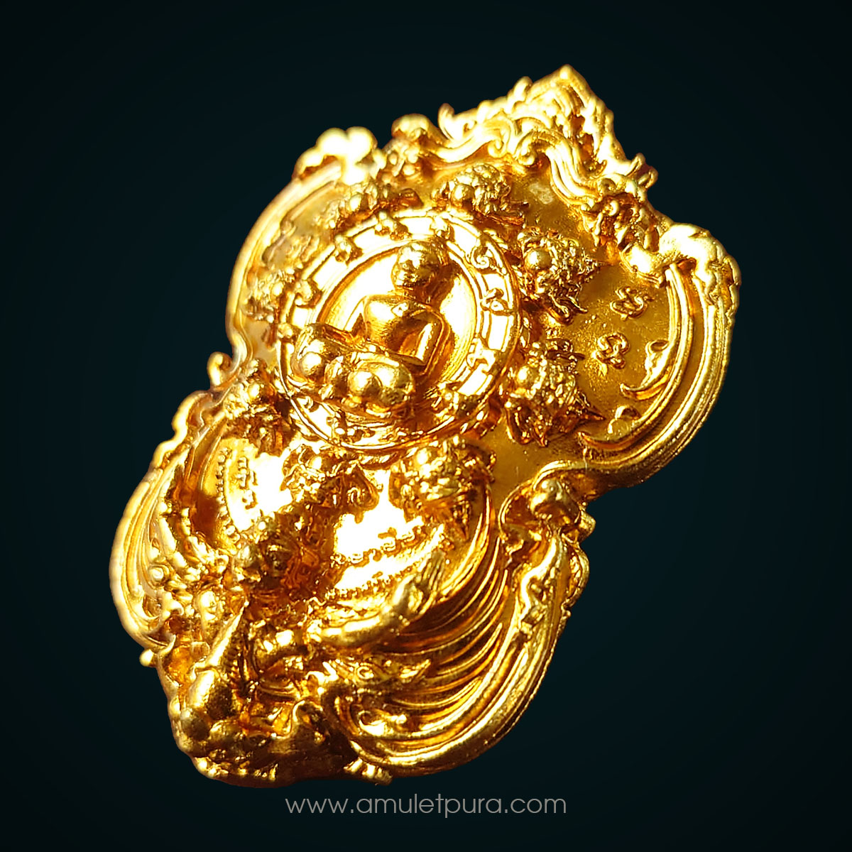 เหรียญหล่อศรีมหาราชพังพกาฬ หลังพระพุทธสิหิงค์ทรงครุฑ เนื้อมหาชนวนทองศรัทธา รุ่นเลื่อนขั้น-เลื่อนฐานะ เงินทองไหลมา ปี63 วัดพระมหาธาตุ จ.นครศรีธรรมราช (ประกอบ 2 ชิ้น บรรจุกริ่ง มีโค้ด หมายเลข 42)