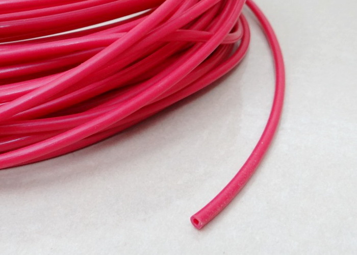PTFE (สีแดง) Teflon Tubes ID 2mm, OD 4.1mm (ราคา/1เมตร)