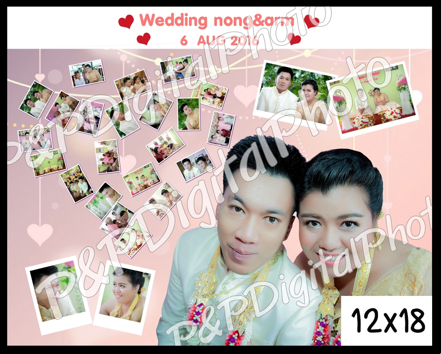 อัดรูปออนไลน์ ล้างรูปราคาถูก ขนาดอัดรูป 12x18 + รวมรูป + กรอบลอย