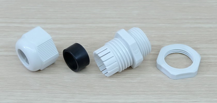M20 (White) Water-proof Nylon Plastic Cable Gland Connector (แพ็ค 10 ตัว)