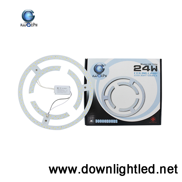 ดาวน์ไลท์ LED ทรงกลม ยี่ห้อ iwachi 24w (แสงขาว)
