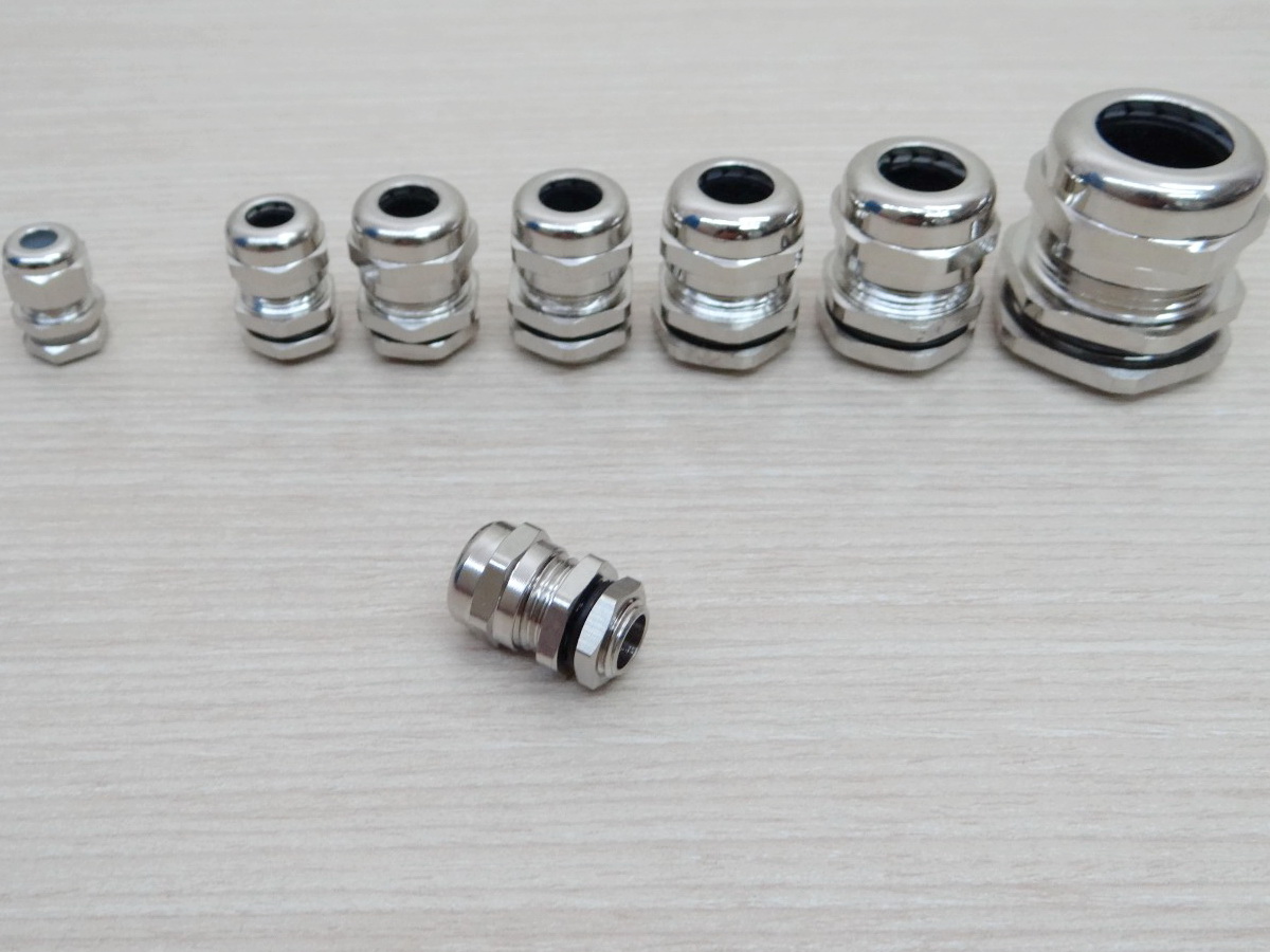 M10x1.25 Waterproof Cable Glands Connector (Nickel Brass Metal)