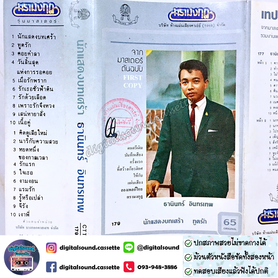 เทปคาสเซ็ท ธานินทร์ อินทรเทพ อัลบั้ม นักแสดงบทเศร้า