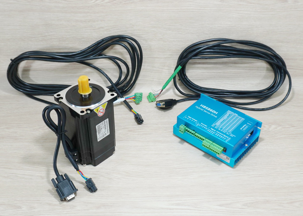 Hybrid Closed-Loop Stepper Motor (Nema34) 86HBS85 แรงบิด 8.5N.m 5.6A Shaft 14mm + HBS860H Driver