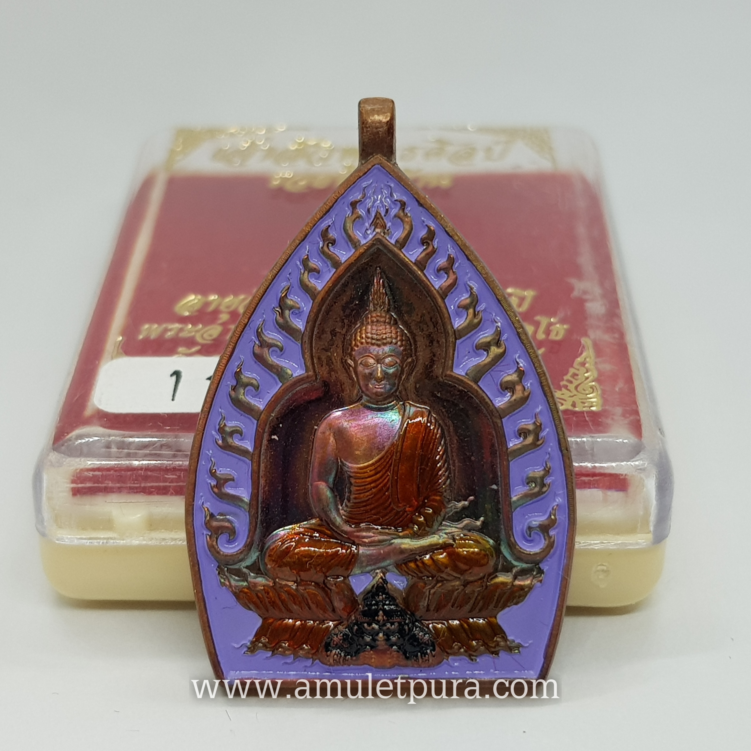 เจ้าสัวพุทธศิลป์(ทองแดงรมรุ้งลงยาม่วง)รุ่นรวยพันล้าน อายุวัฒนะมงคล75 ปี ปี64 พระอาจารย์สัญญา(คง)วัดกลางบางแก้ว จ.นครปฐม(มีโค้ด หมายเลข126)